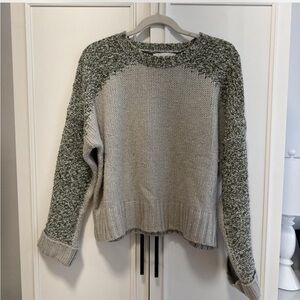 John + Jenn Gray and Cream Knit Sweater